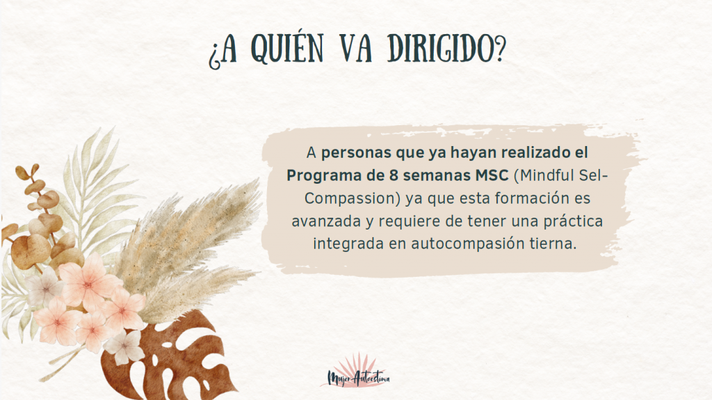 Programa de fierce self compassion 2026 a quién va dirigido