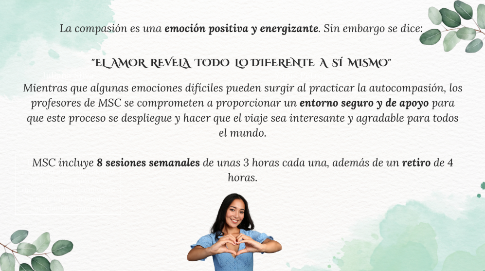Programa Mindful Self-compassion 2026 el amor revela todo lo diferente a sí mismo